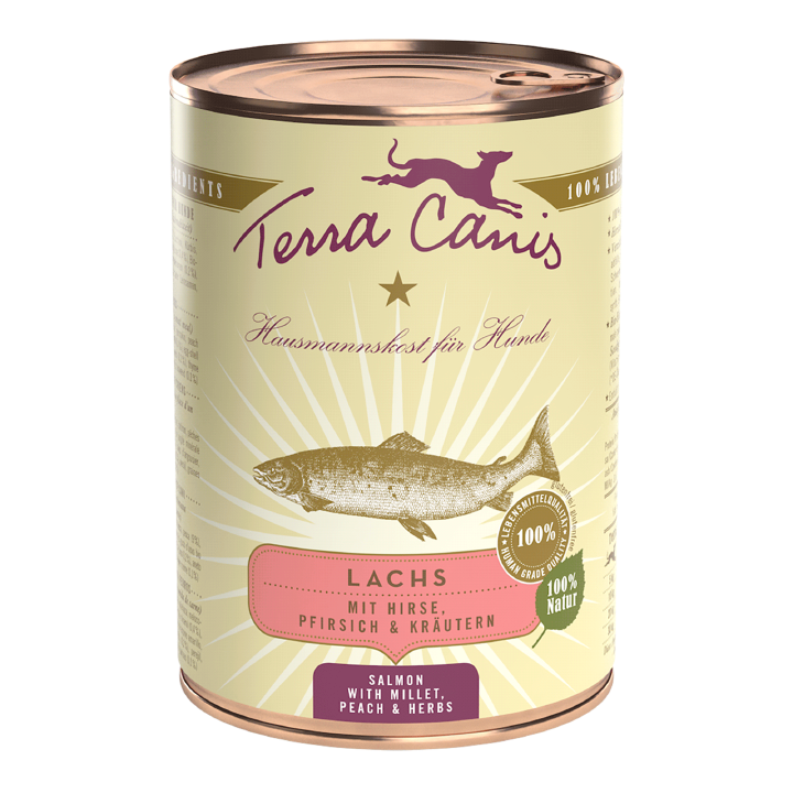 Terra Canis Hunde-Nassfutter Classic Lachs mit Hirse und Pfirsich